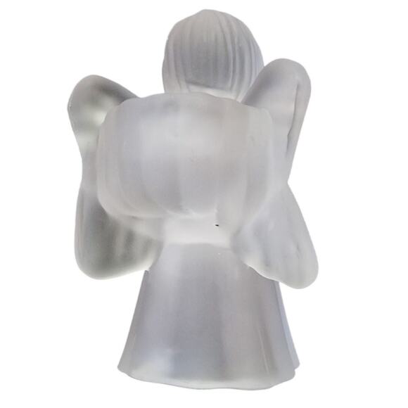 Clear Frosted Christmas Angel Candleholder - Picture 3 of 6